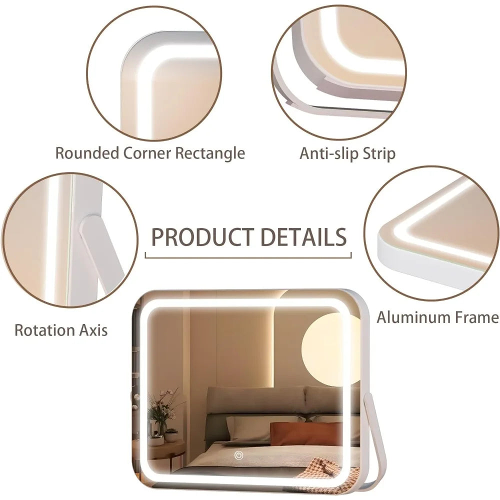 Vanity Mirror LED , 3 Modes Light, Smart Touch, 360°Rotation