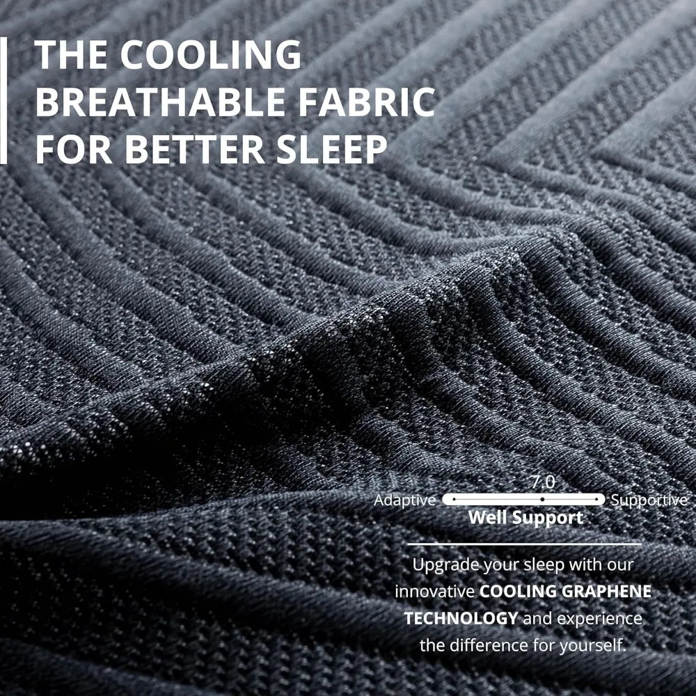Cooling Gel Memory Foam Mattress for Back Pain, Made in USA & CertiPUR-US Certified