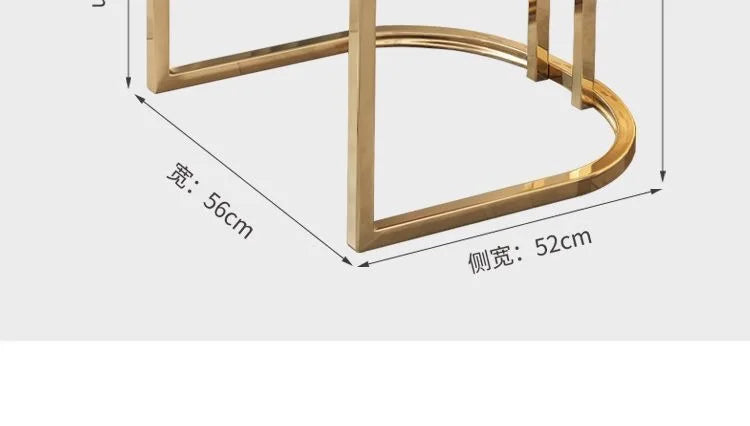 Beige Designer Dining Chairs with Gold Legs & Floor Protectors