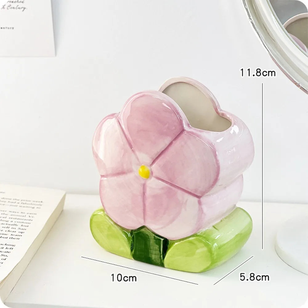 Ceramic Flower Makeup Brush Storage