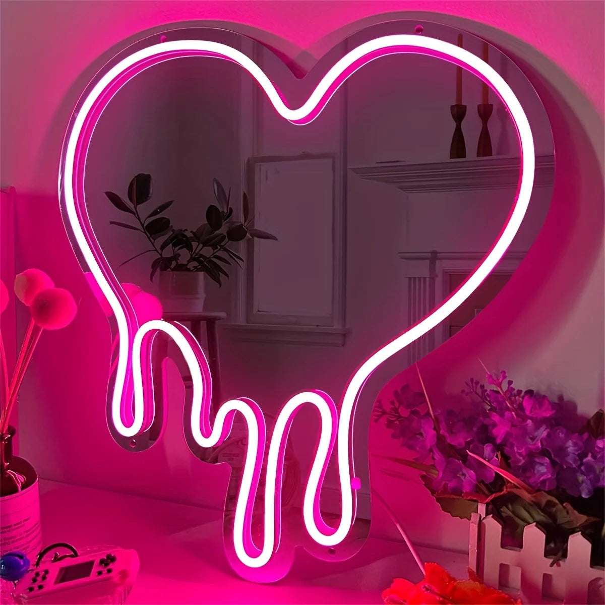 LED Heart Neon Sign Light for room