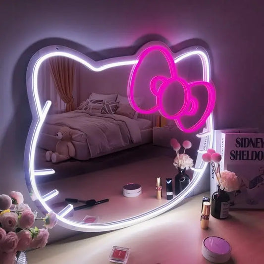 Mirror Neon USB Dimmable LED for Bedroom Room Decor