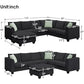 Modern Large U-Shaped 7-Seat Fabric Sectional Sofa with Movable Ottoman