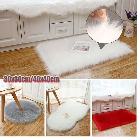 Soft Sheepskin Bedroom Carpet White Rugs Bed  Room