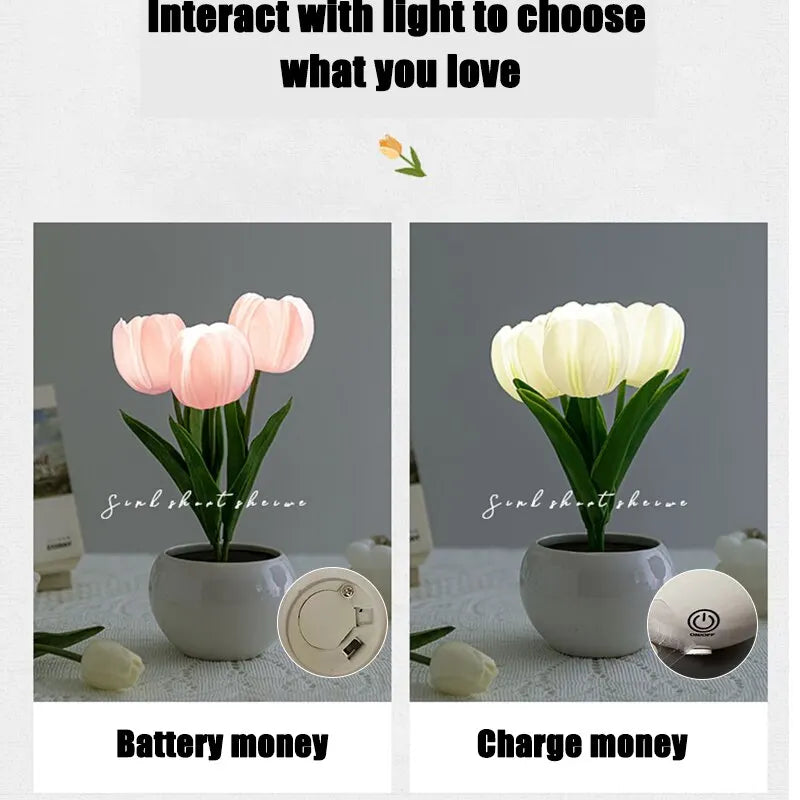Tulip Table Lamp LED Lamp Simulation Flower