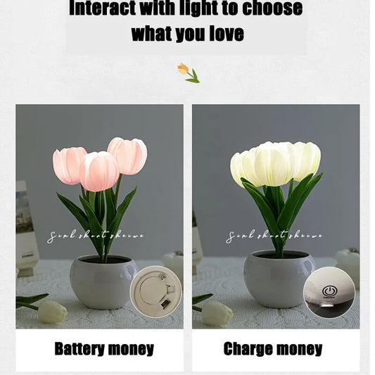 Tulip Table Lamp LED Lamp Simulation Flower