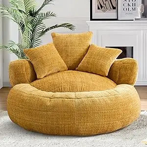 Large Oversized Bean Bag Sofa for Adults with Pillows & Foam Filling