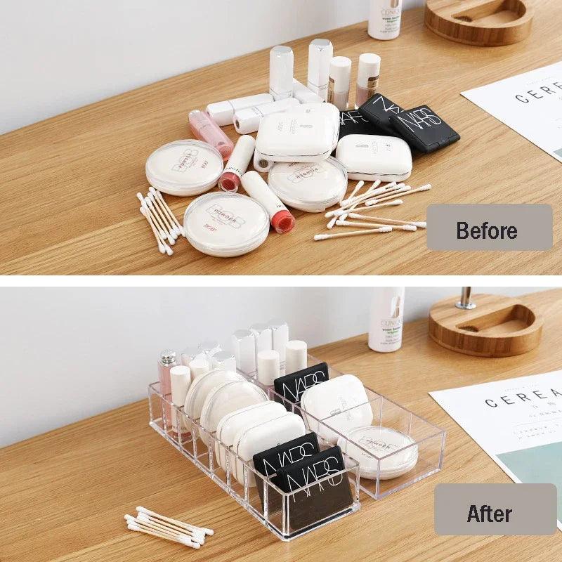 Clear Acrylic Makeup Jewelry and Cosmetic Storage Box for Vanity