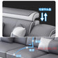 MANBAS Modern Sectional Sofa with Chaise Lounge, Bluetooth Speakers & USB Ports