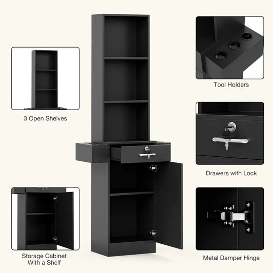 Salon Storage Station,Hair Salon Station,Salon Trolley for Hair Styling
