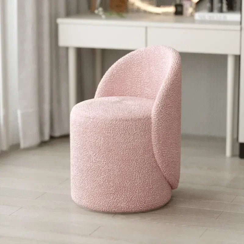 Minimalist Makeup Stool Solid Wood Round French Light Luxury