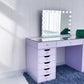 Eva Vanity Desk - 13 Storage Drawers with Mirror Hollywood led 15 bulbs